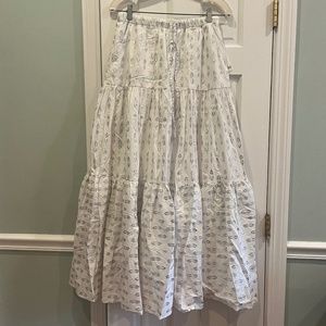 Splendid Collection Nellie White and Silver Maxi Skirt - S